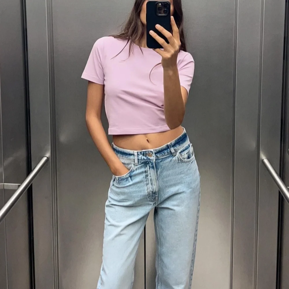 NWT Zara pink cropped tee - Picture 1 of 4
